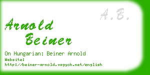 arnold beiner business card